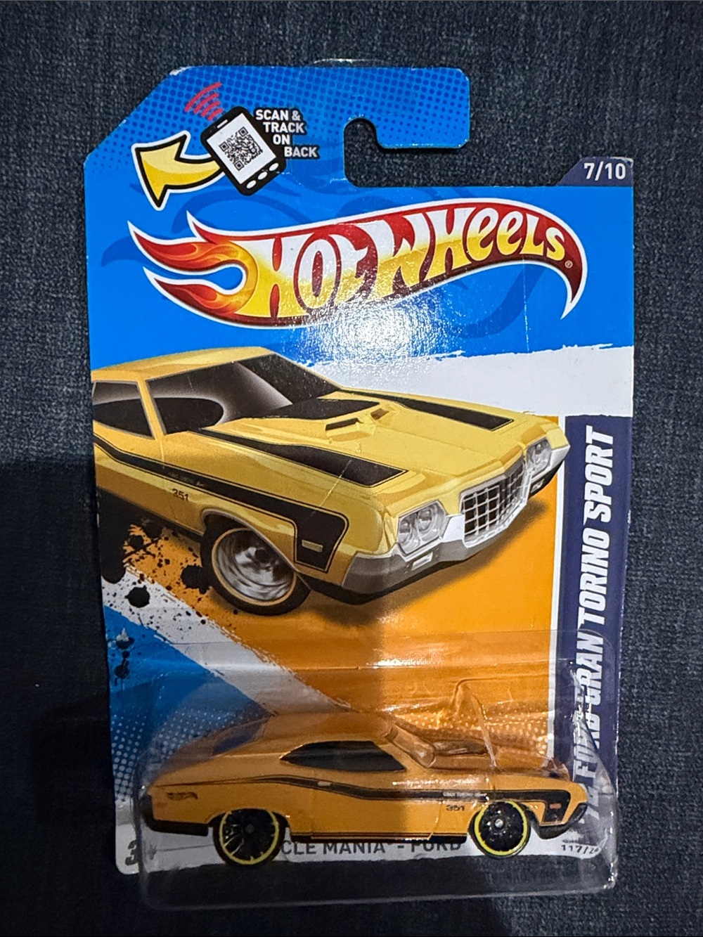 Mattel Hot Wheels Yellow and Black Torino Sport Die-Cast Car